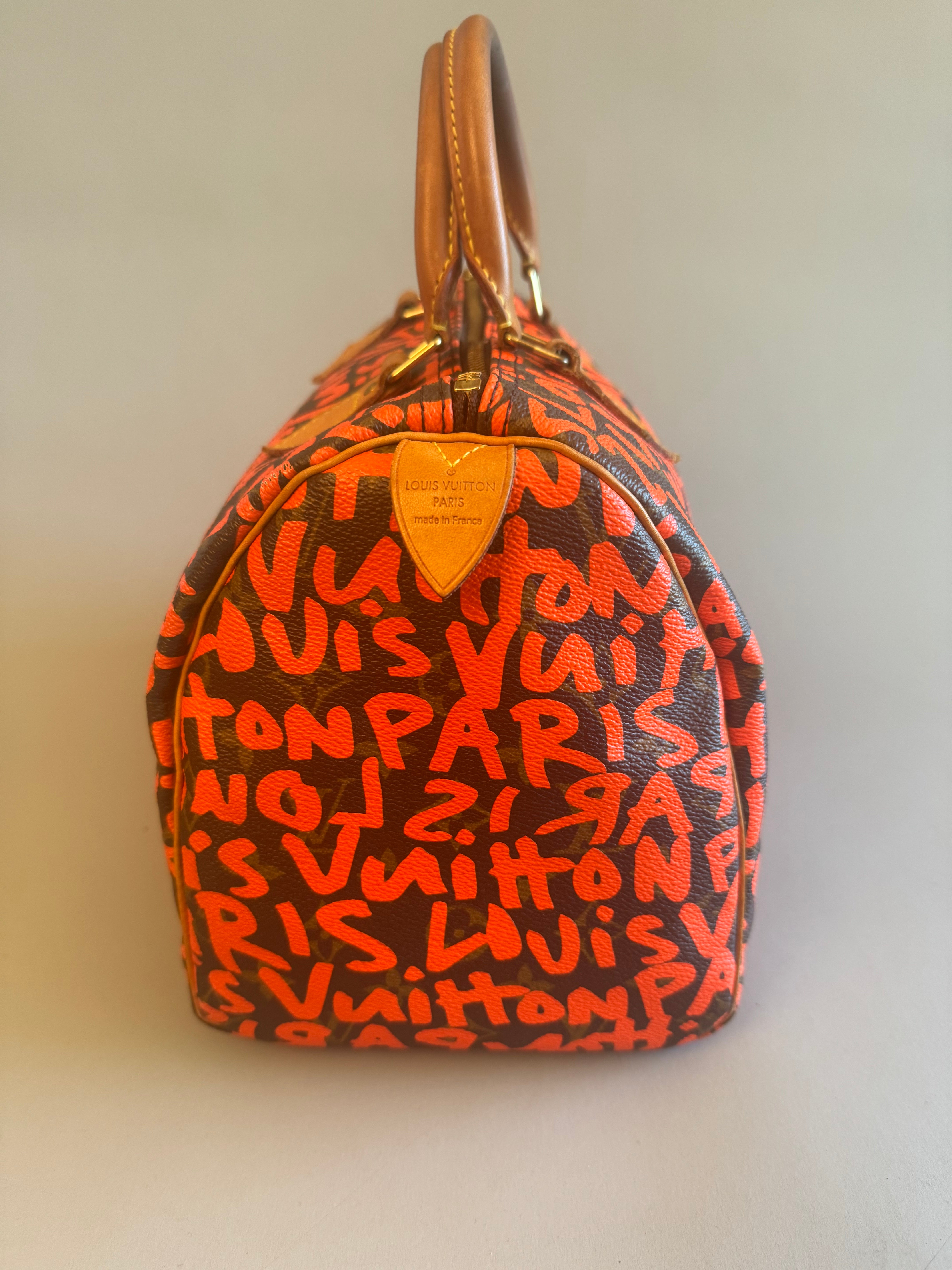 10067 Authentic Pre-loved Louis Vuitton Speedy 30 in Orange Graffiti Monogram canvas