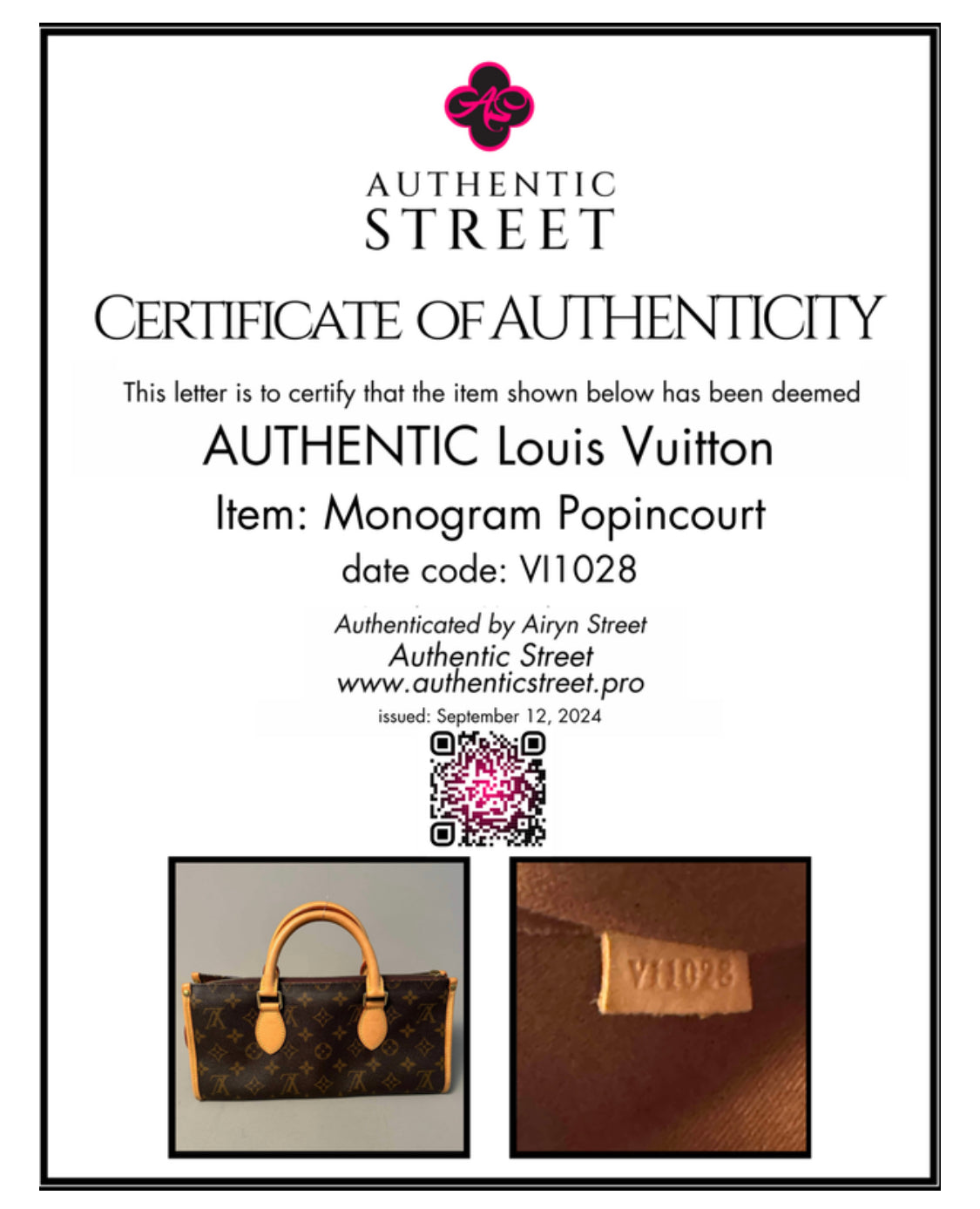 10058 Authentic Pre-loved Louis Vuitton Popingcourt in Monogram Canvas