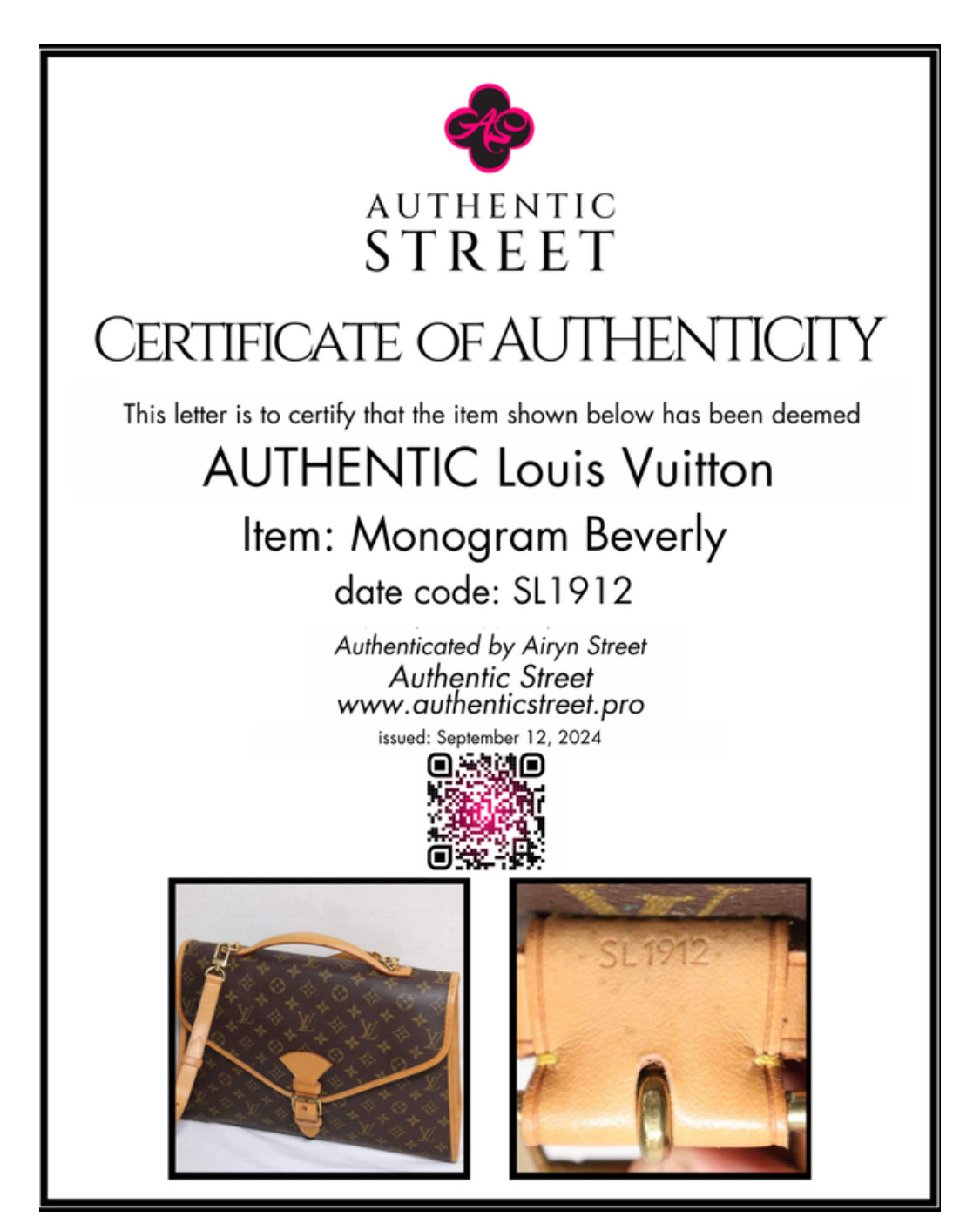 10071 Authentic Pre-Loved Louis Vuitton Beverly MM in Monogram Canvas