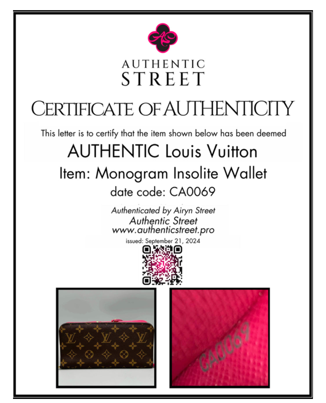 10247 Authentic Pre-loved Louis Vuitton Portefeuille Insolite Wallet in Monogram Canvas