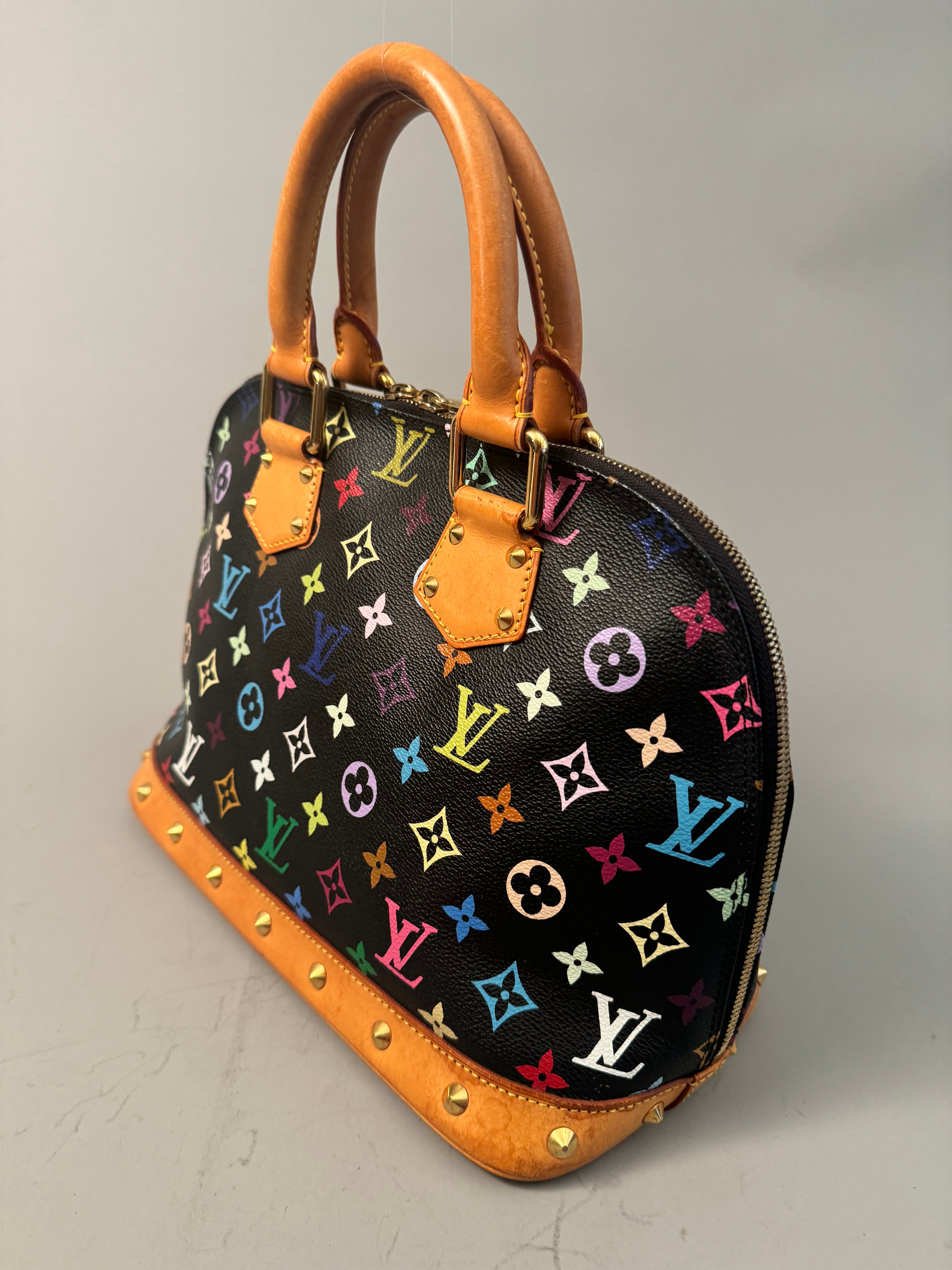 10231 Authentic Pre-loved Louis Vuitton Alma in Black Multicolor Canvas