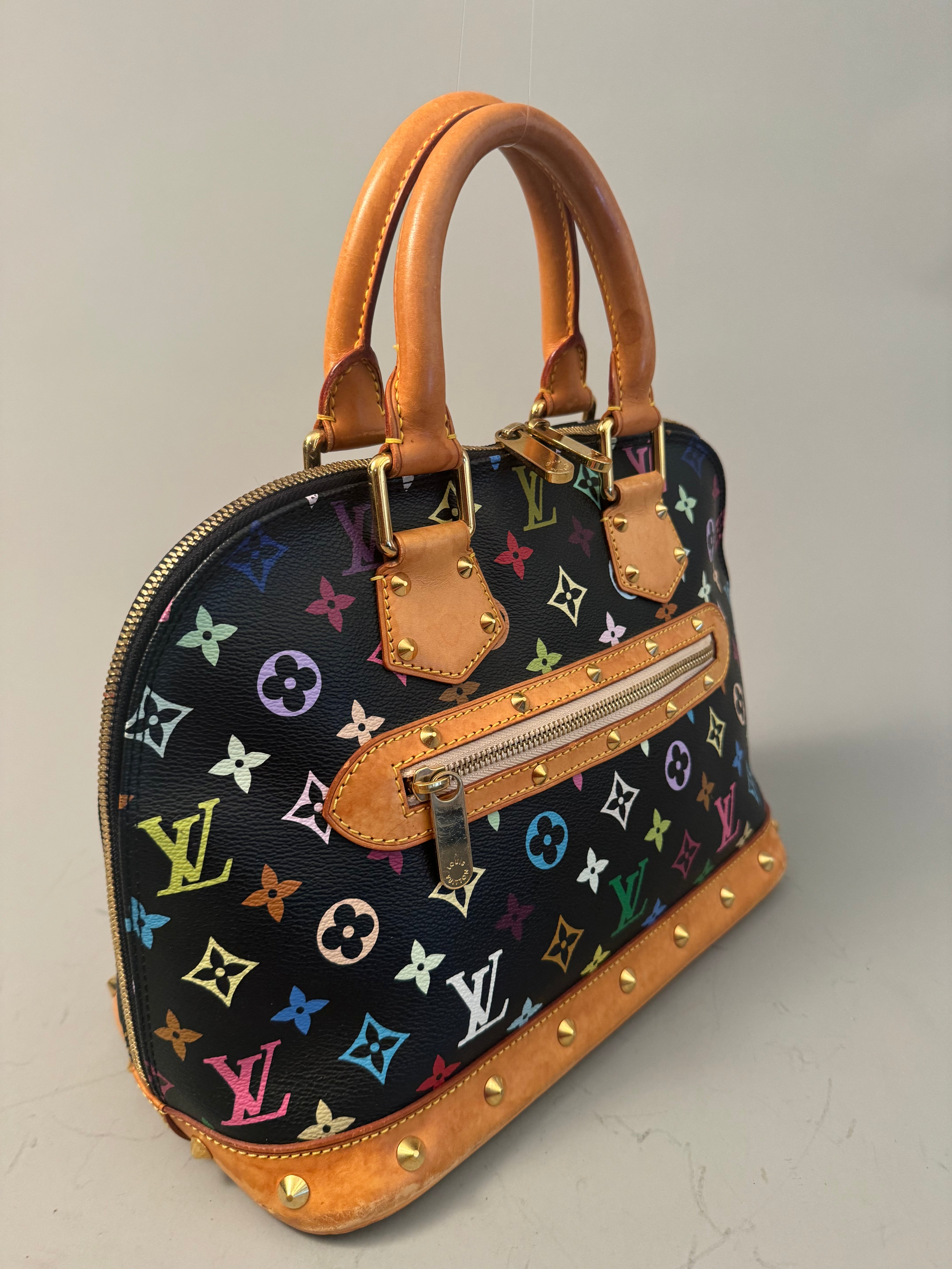 10231 Authentic Pre-loved Louis Vuitton Alma in Black Multicolor Canvas