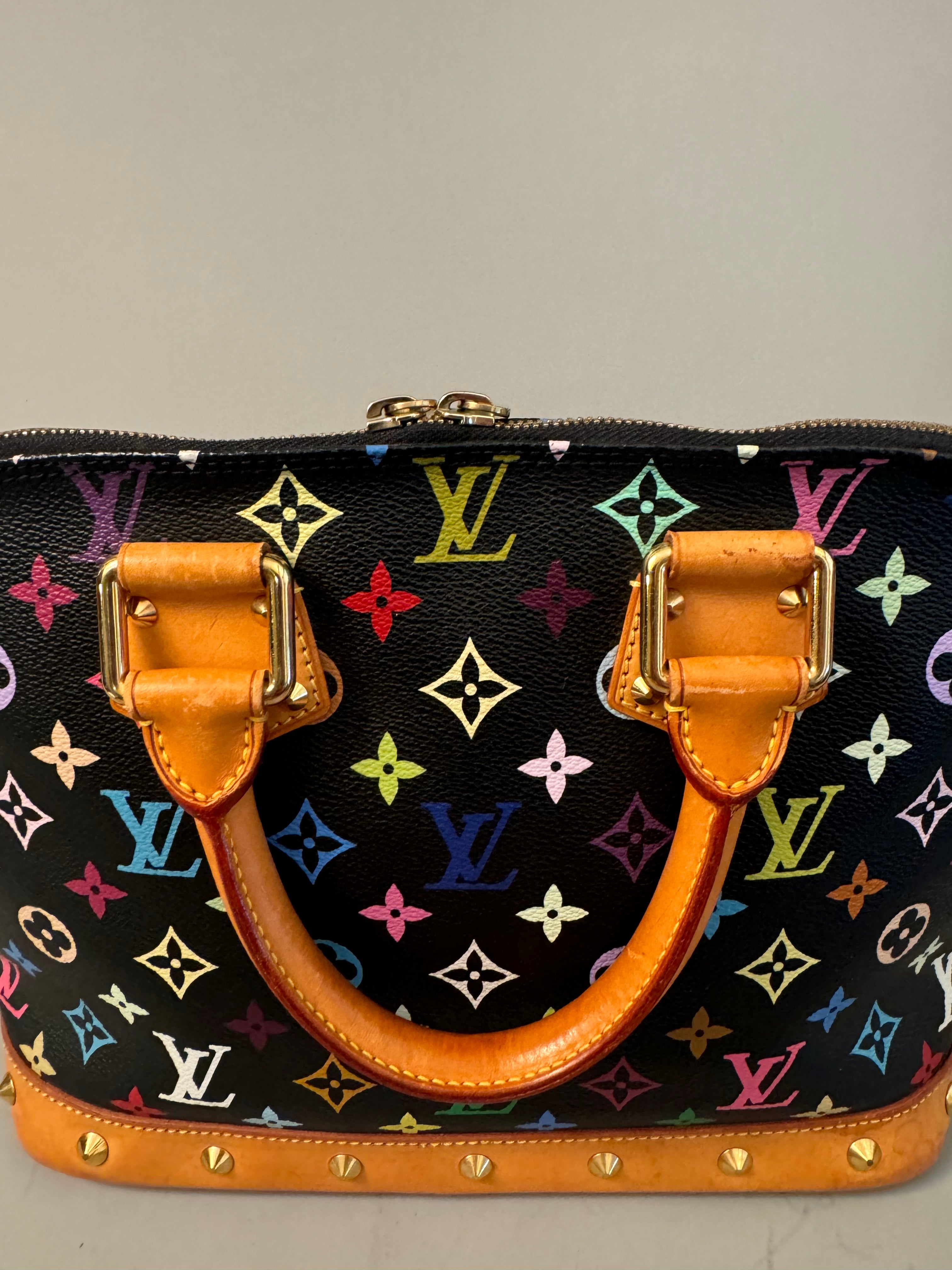 10231 Authentic Pre-loved Louis Vuitton Alma in Black Multicolor Canvas