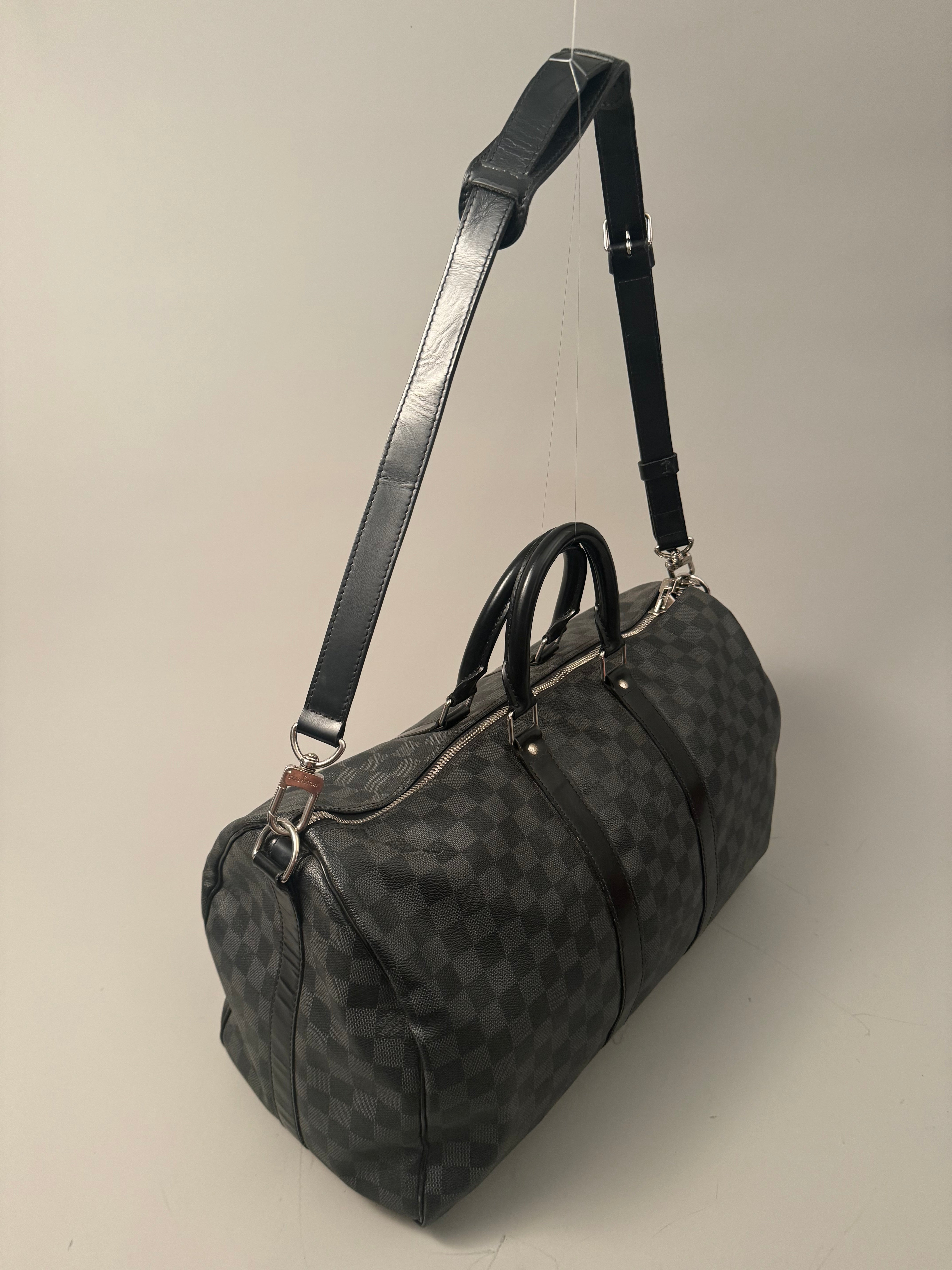 10237 Authentic Pre-Loved Louis Vuitton Keepall Bandouliere 45 in Damier Graphite Canvas