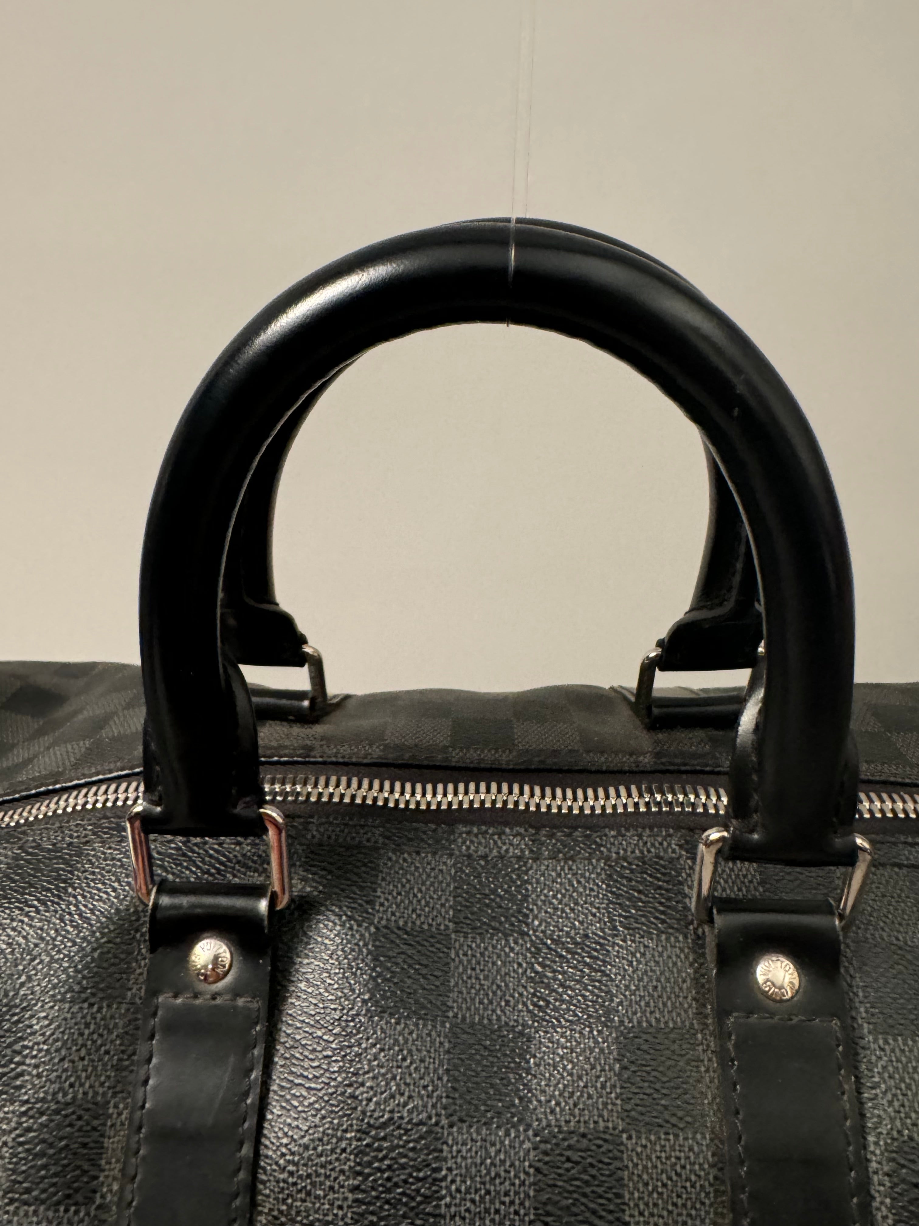 10237 Authentic Pre-Loved Louis Vuitton Keepall Bandouliere 45 in Damier Graphite Canvas