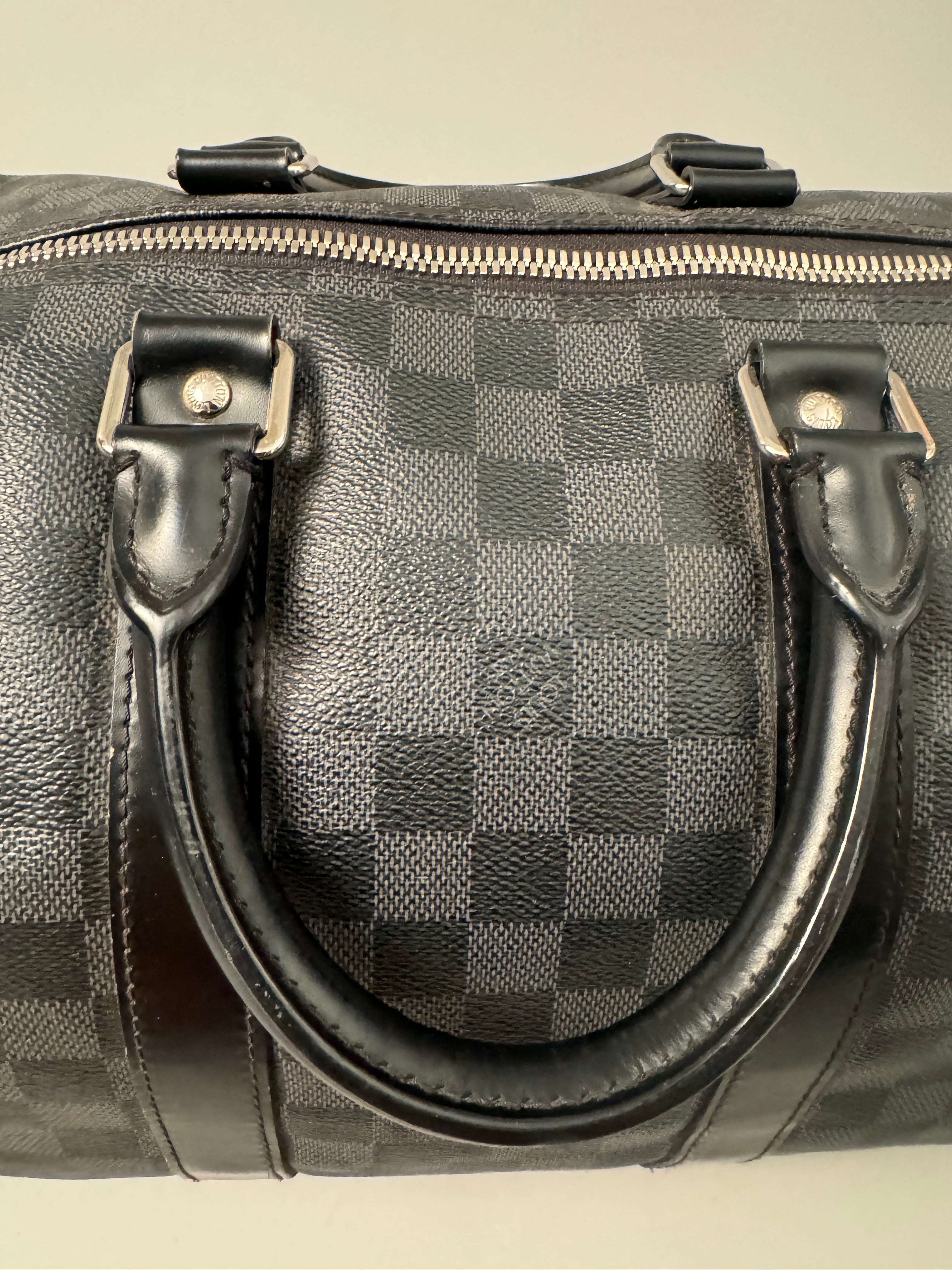 10237 Authentic Pre-Loved Louis Vuitton Keepall Bandouliere 45 in Damier Graphite Canvas