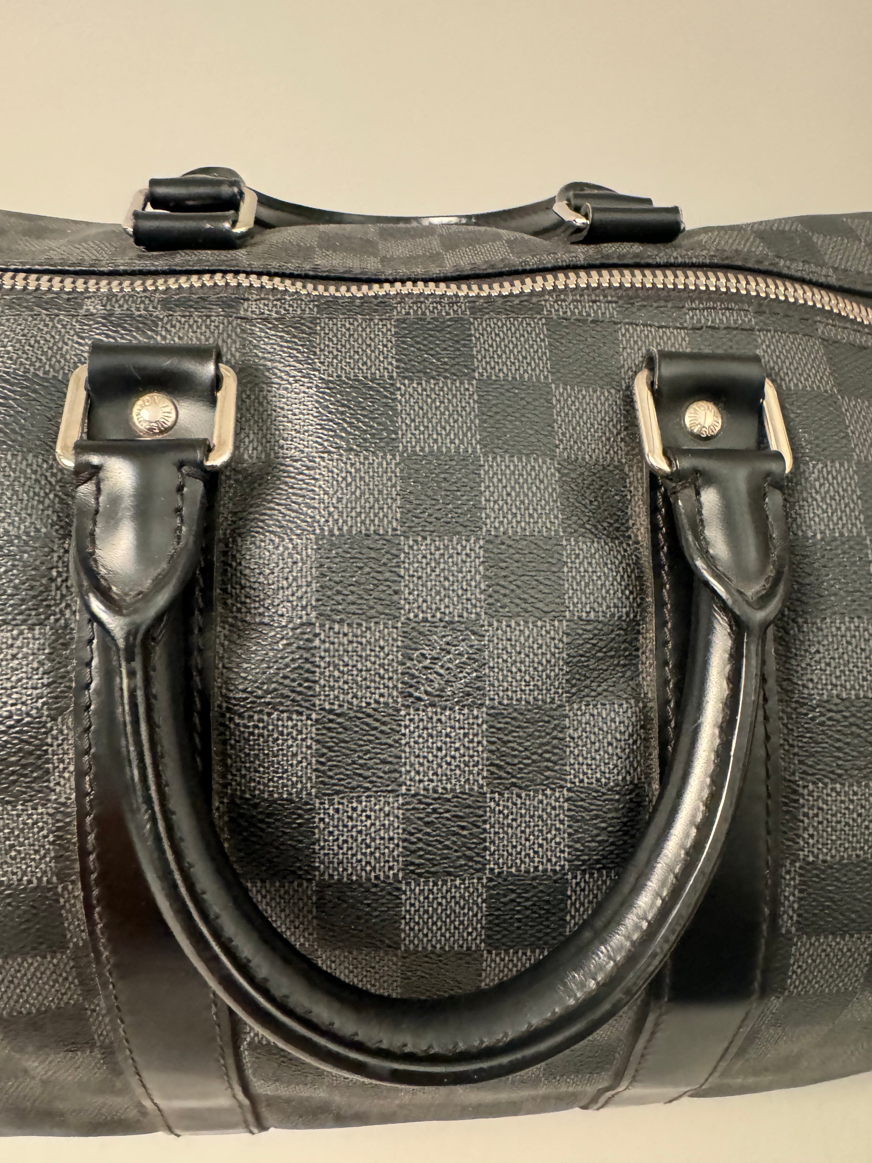 10237 Authentic Pre-Loved Louis Vuitton Keepall Bandouliere 45 in Damier Graphite Canvas