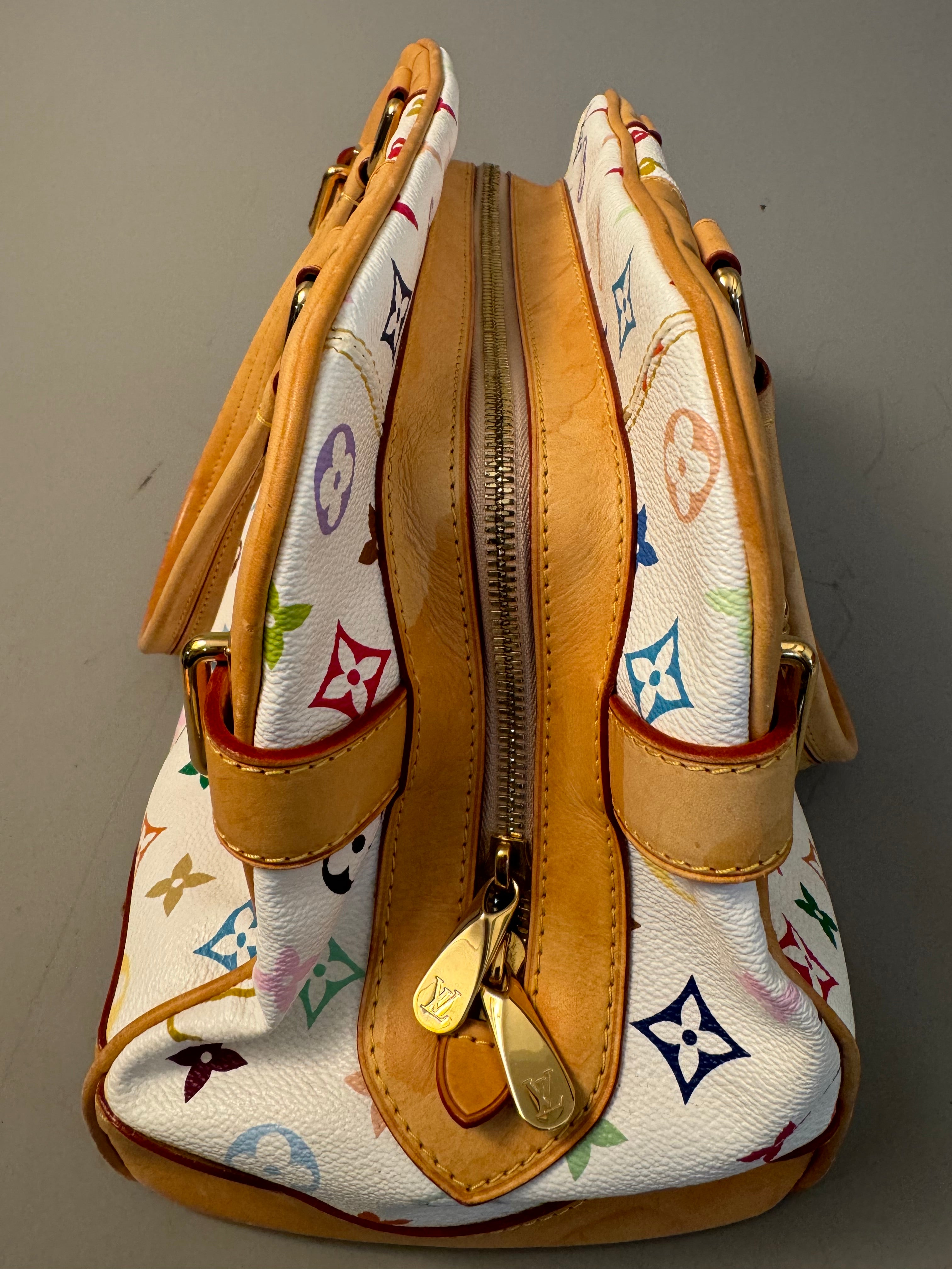 10255 Authentic Pre-Loved Louis Vuitton Claudia in White Multicolor Canvas