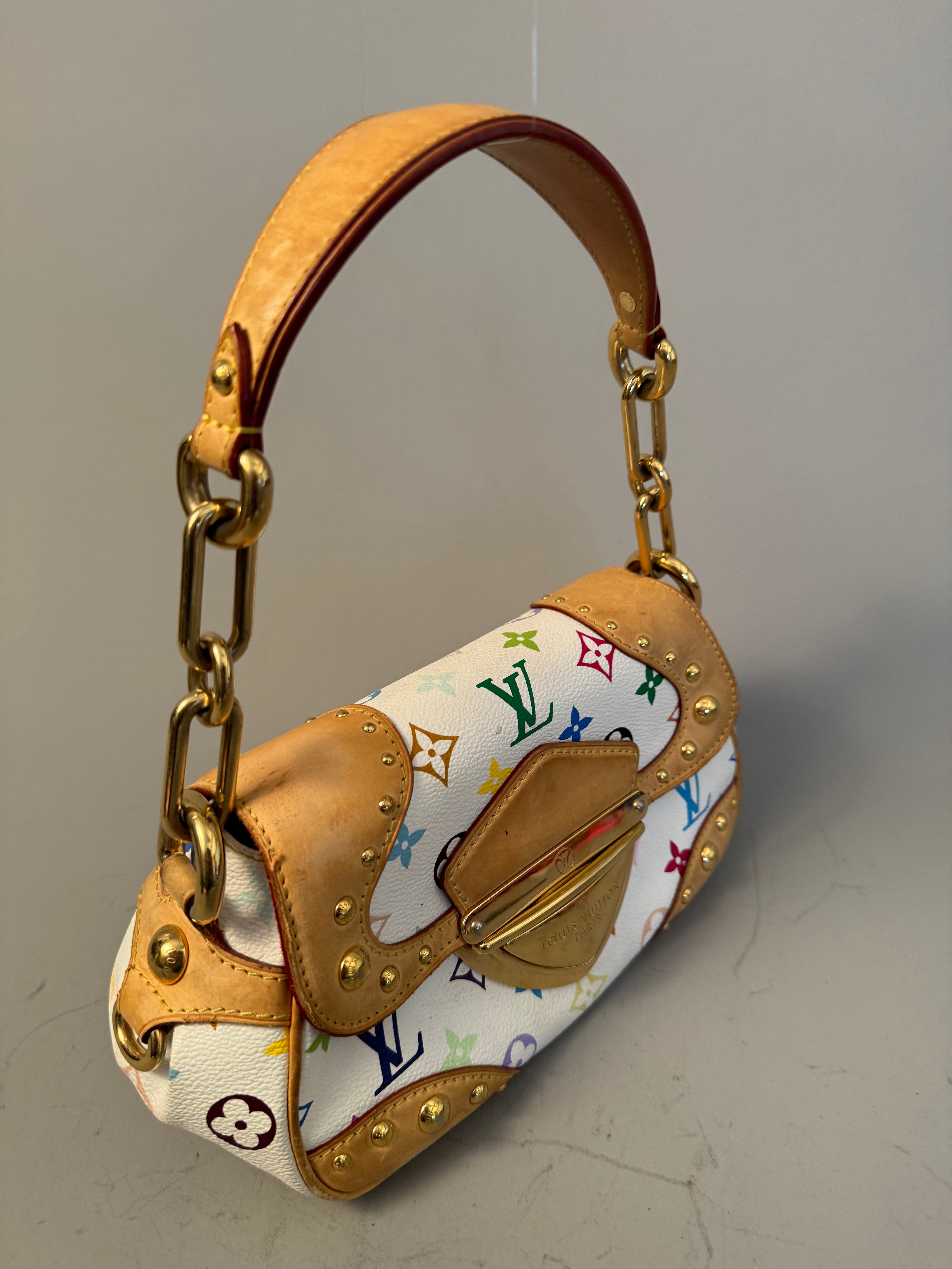 10258 Authentic Pre-loved Louis Vuitton Marilyn in White Multicolor Canvas