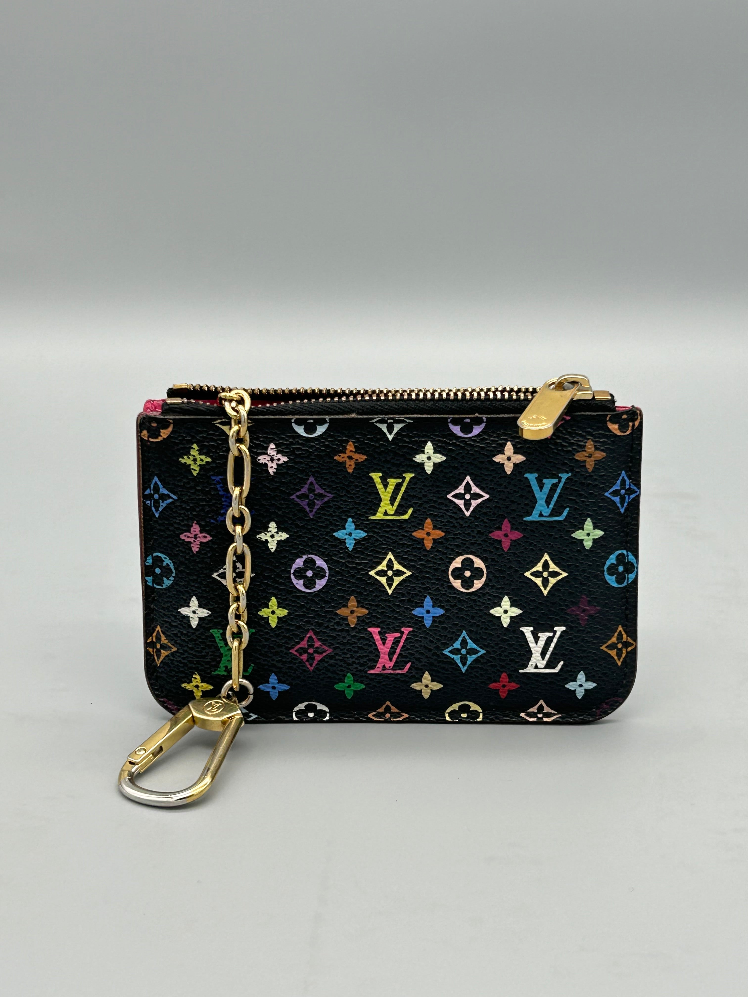 10064 Authentic Pre-loved Louis Vuitton Key Cles in Multi-Color Black Canvas