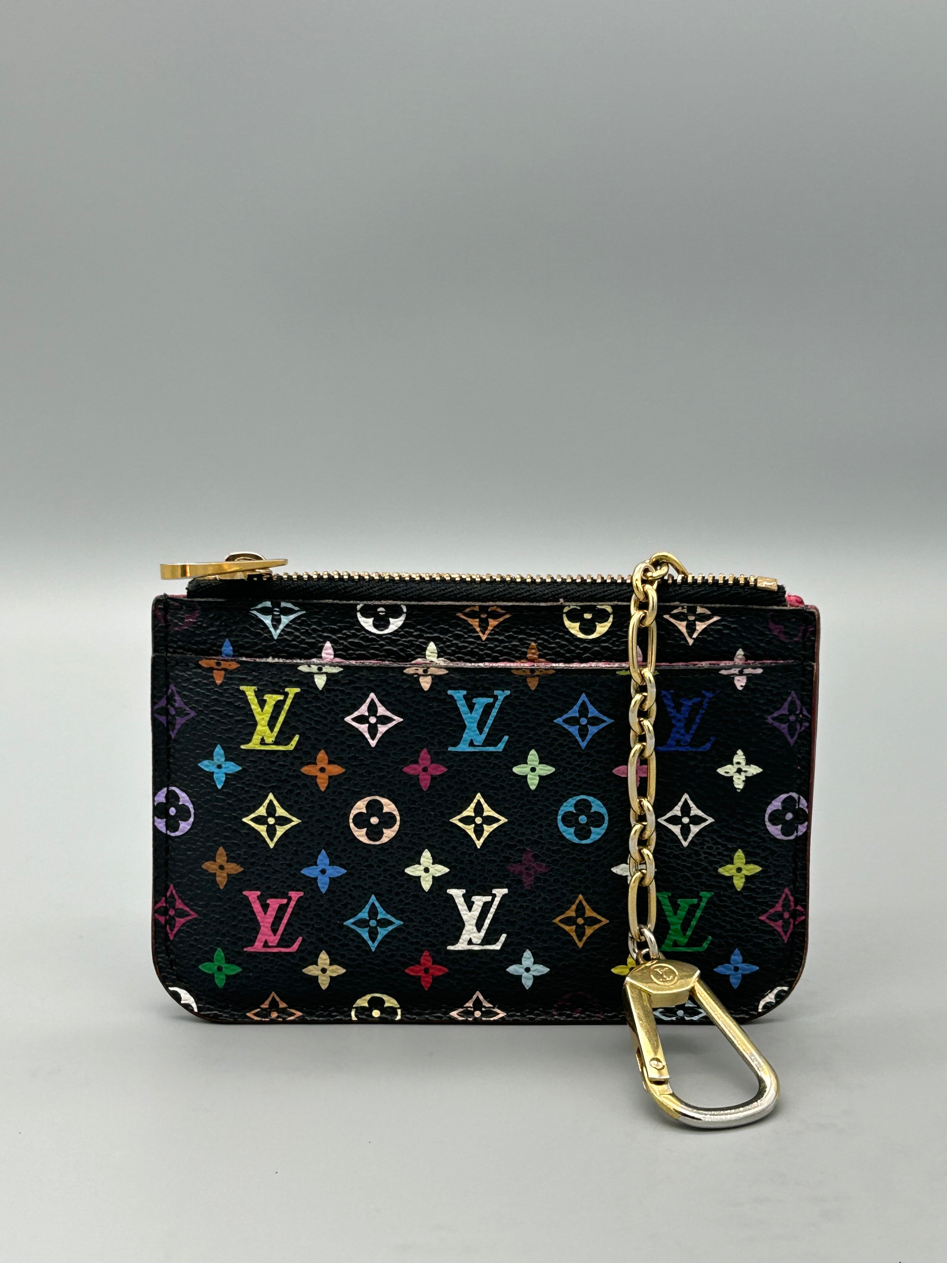 10064 Authentic Pre-loved Louis Vuitton Key Cles in Multi-Color Black Canvas