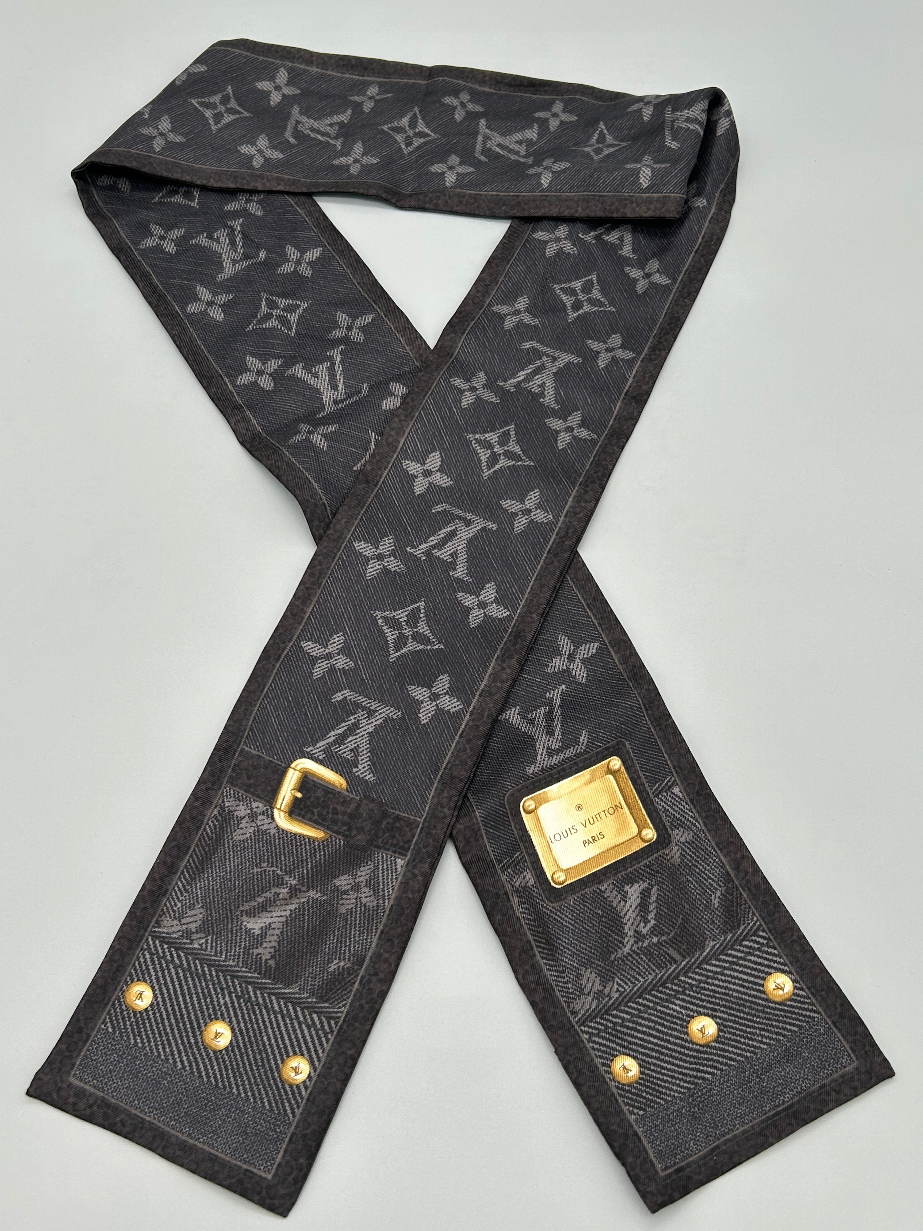 10062 Authentic Pre-Loved Louis Vuitton Twilly in Black Monogram fabric