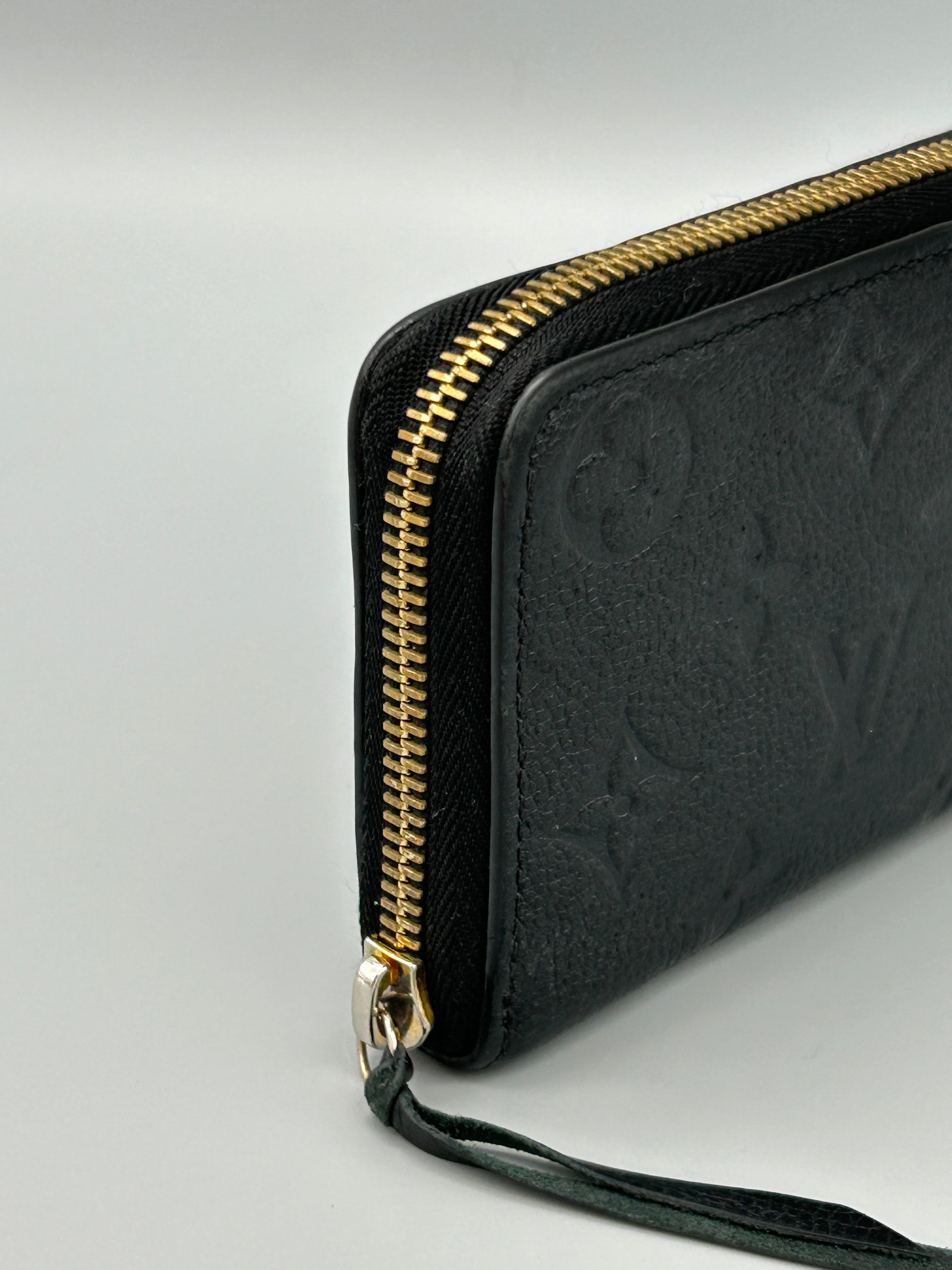 10119 Authentic Pre-Loved Louis Vuitton Zippy Long Wallet in Empriente Black Leather