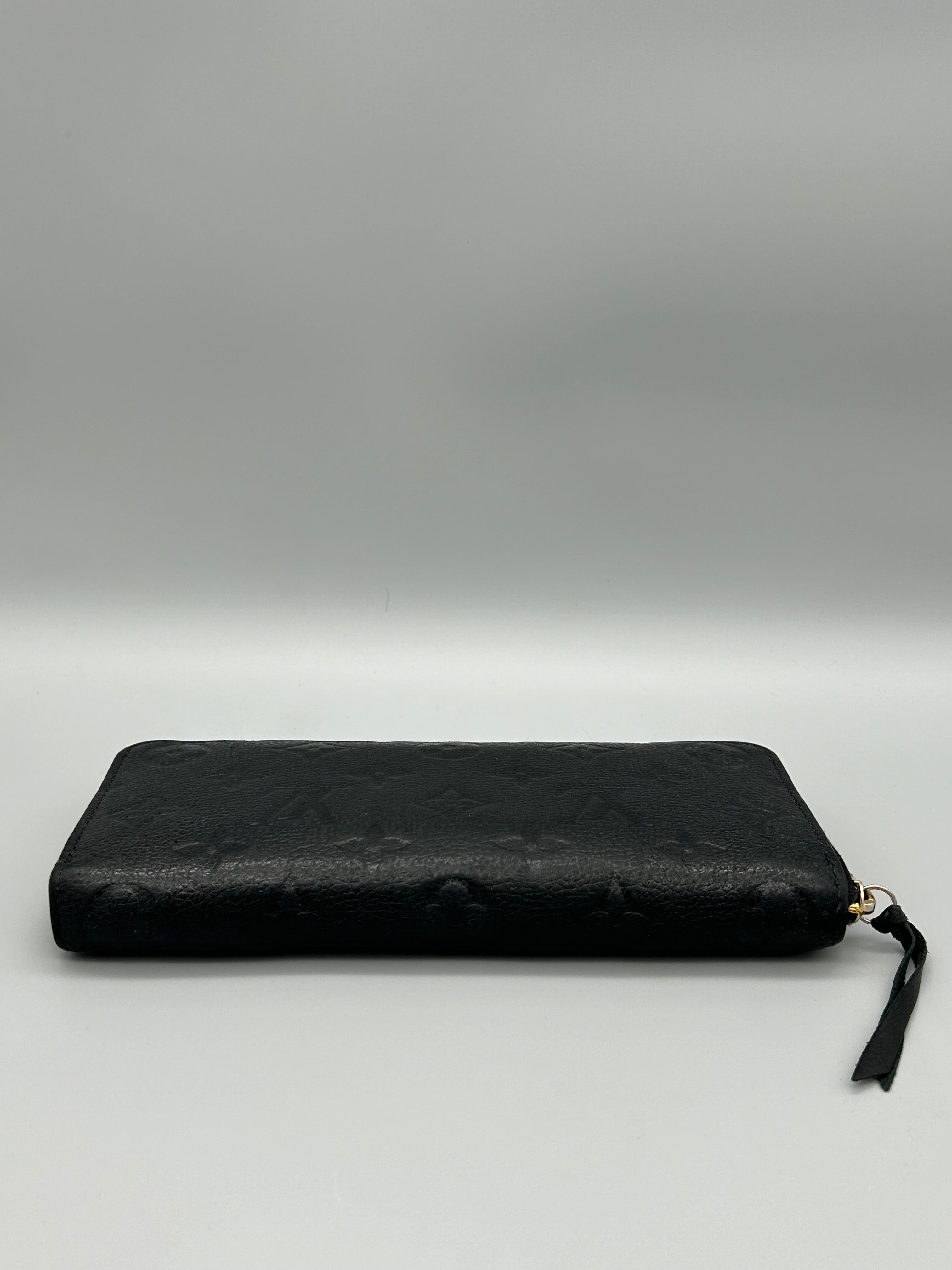 10119 Authentic Pre-Loved Louis Vuitton Zippy Long Wallet in Empriente Black Leather