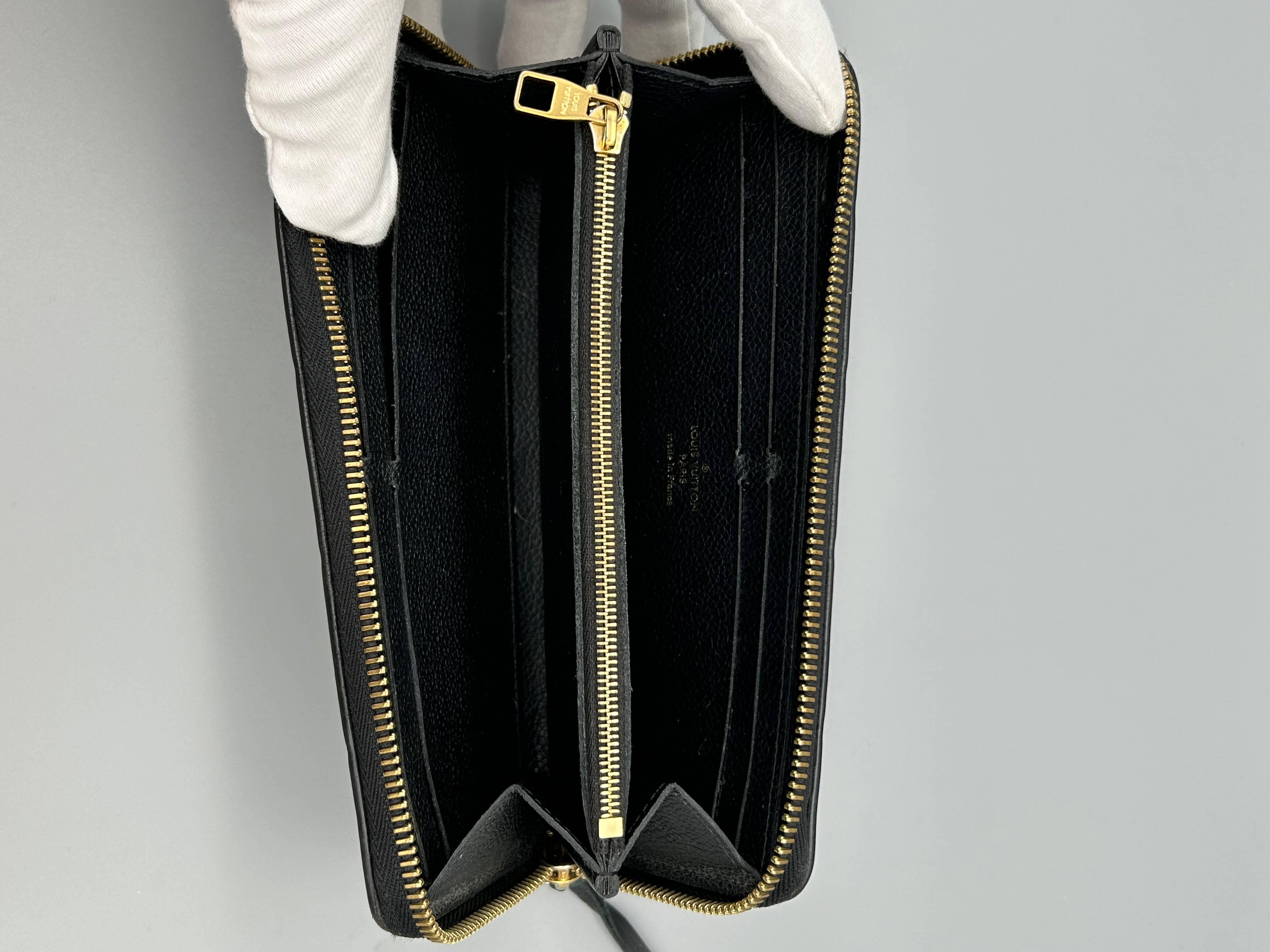 10119 Authentic Pre-Loved Louis Vuitton Zippy Long Wallet in Empriente Black Leather