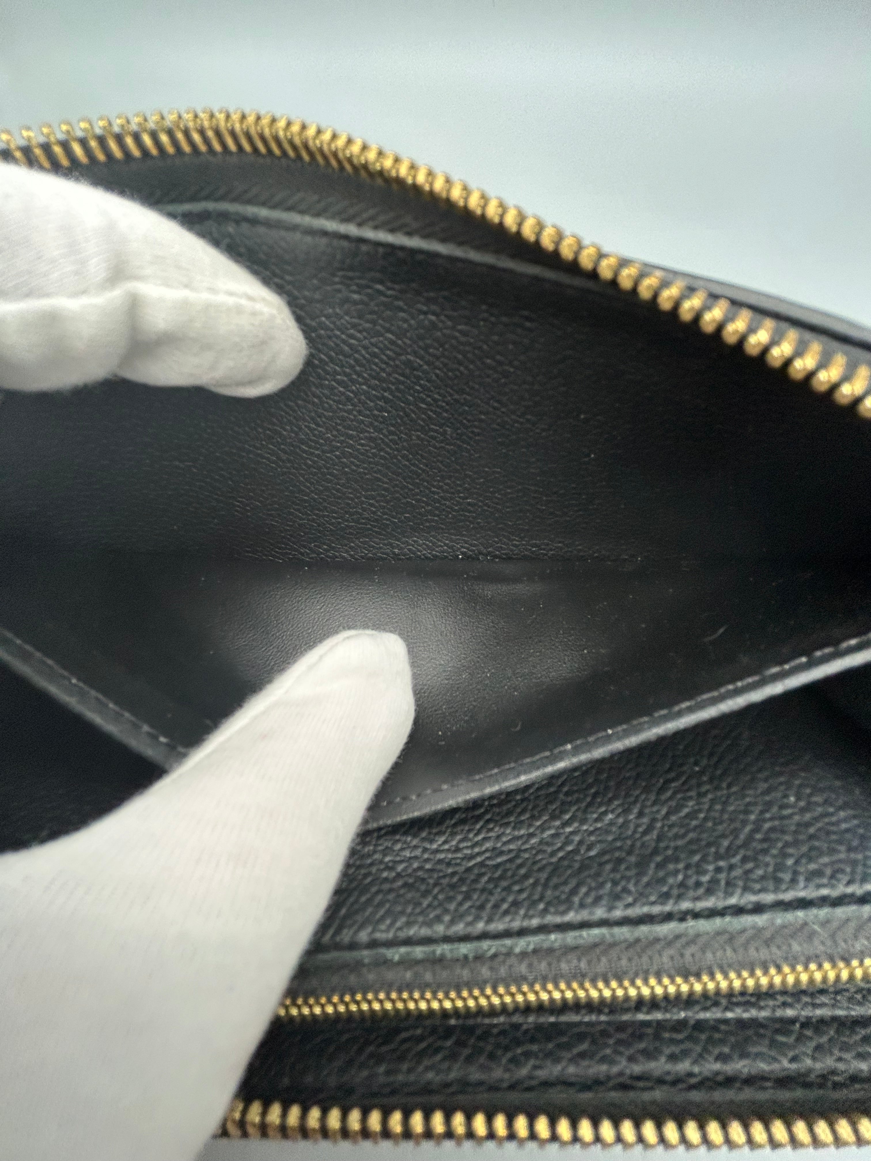 10119 Authentic Pre-Loved Louis Vuitton Zippy Long Wallet in Empriente Black Leather