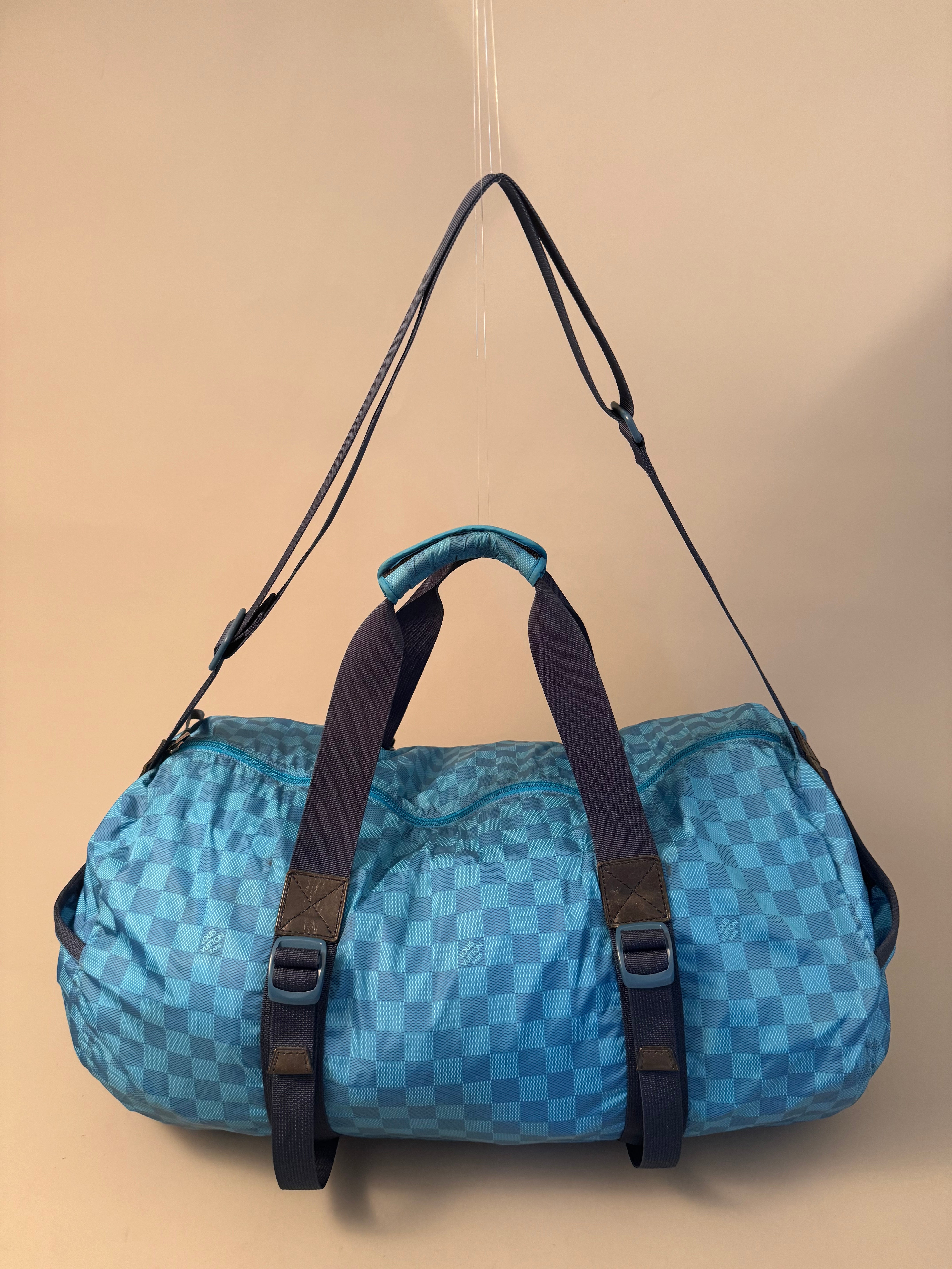 10183 Authentic Pre-loved Louis Vuitton Banjul Boston Blue Damier Nylon