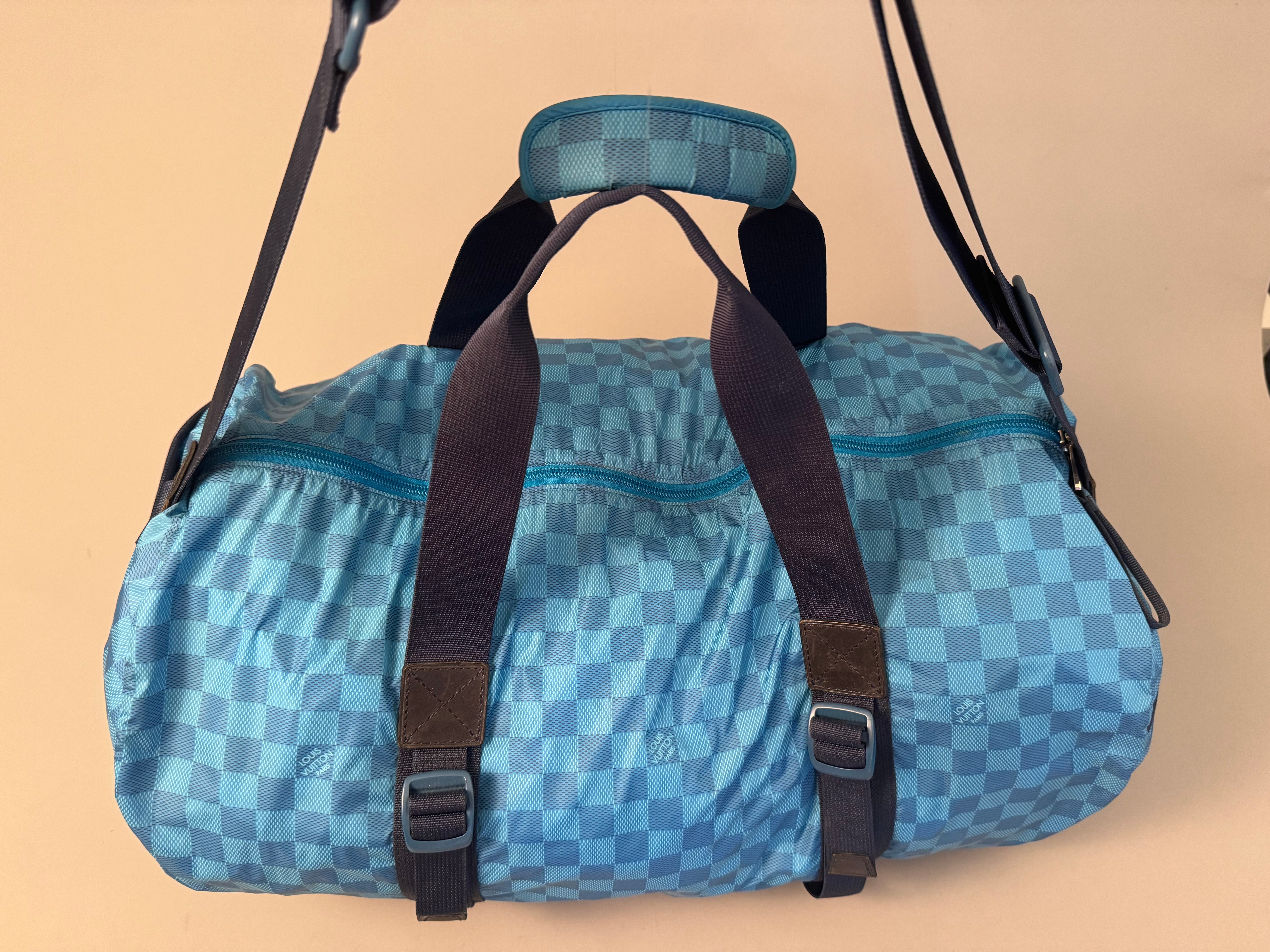 10183 Authentic Pre-loved Louis Vuitton Banjul Boston Blue Damier Nylon