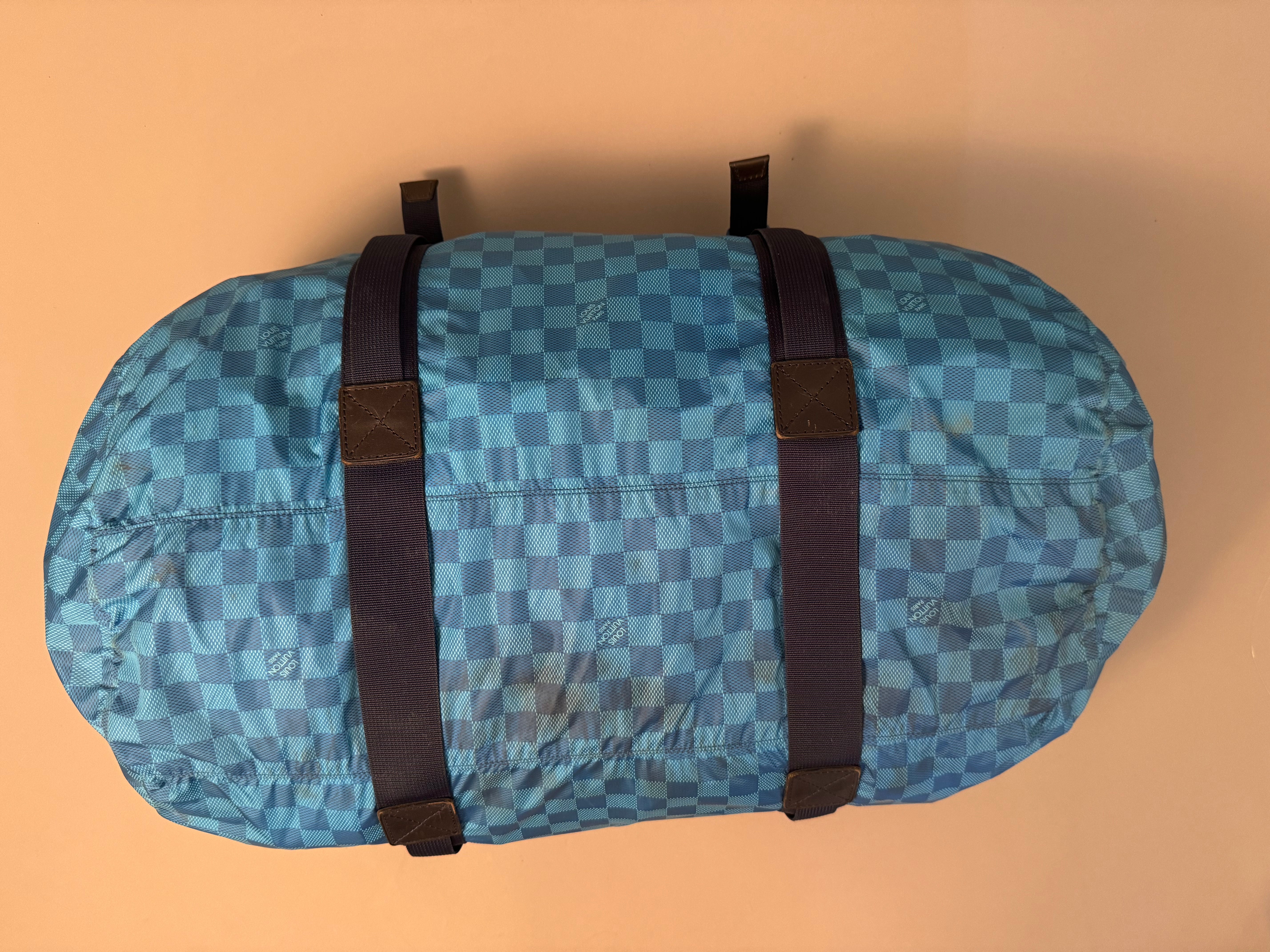 10183 Authentic Pre-loved Louis Vuitton Banjul Boston Blue Damier Nylon