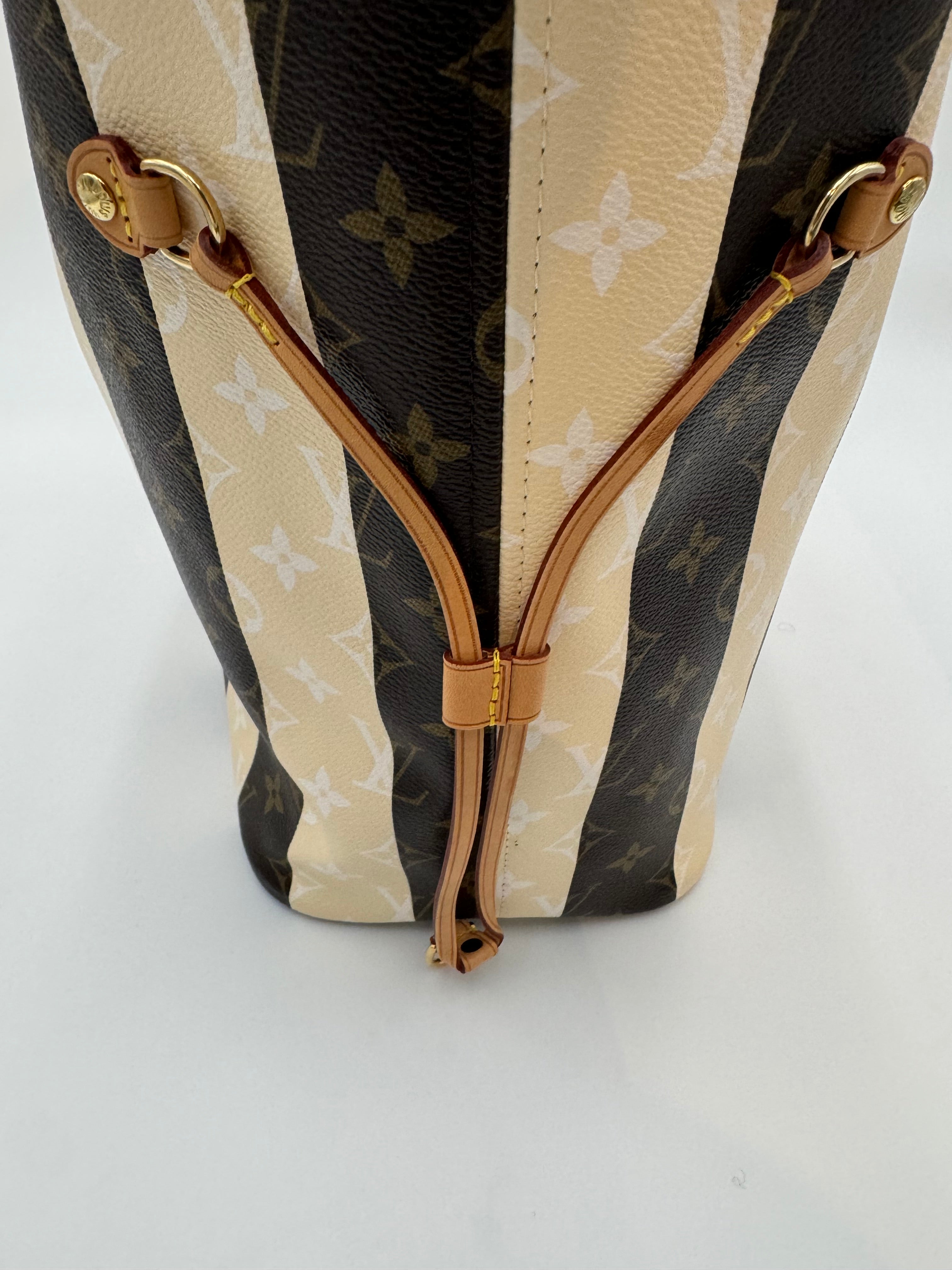 10202 Authentic Pre-Loved Louis Vuitton Limited Edition Neverfull MM in Rayures Canvas