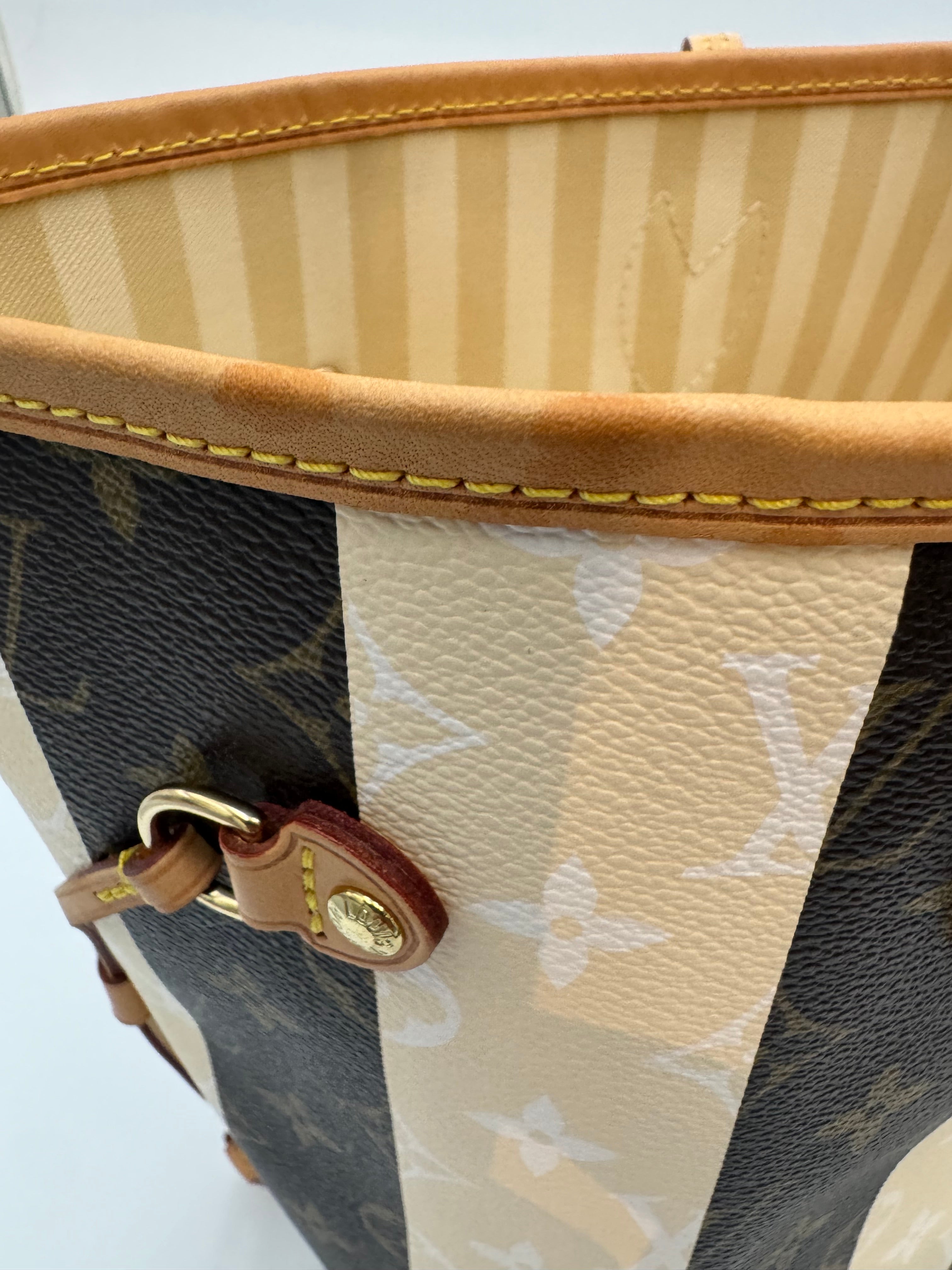 10202 Authentic Pre-Loved Louis Vuitton Limited Edition Neverfull MM in Rayures Canvas